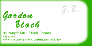 gordon bloch business card